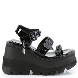 Gothic Wedge Platform Heart Spider Web Sandals